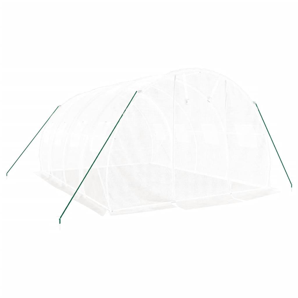 NNEVL Greenhouse with Steel Frame White 12 m² 4x3x2 m