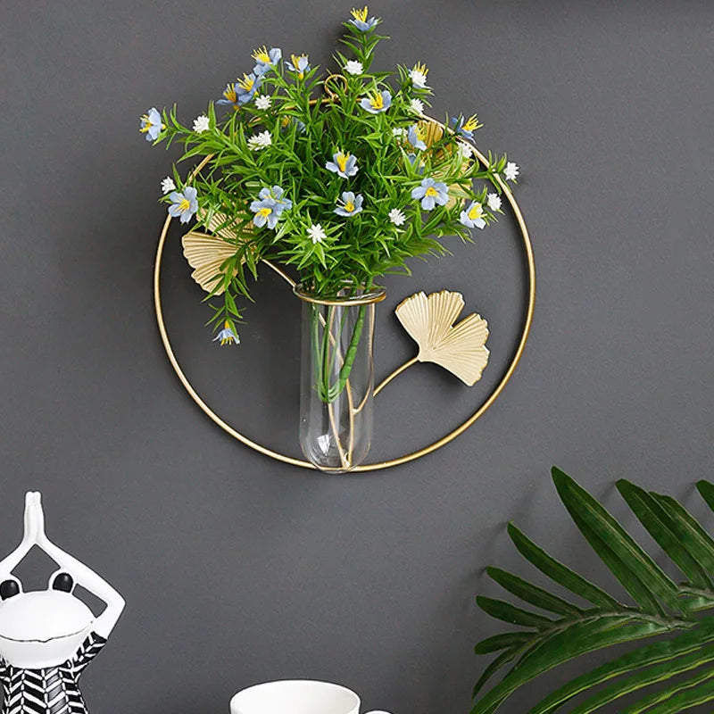 NNEOBA Iron Vases Wall Art: Creative Hydroponic Flower Decor